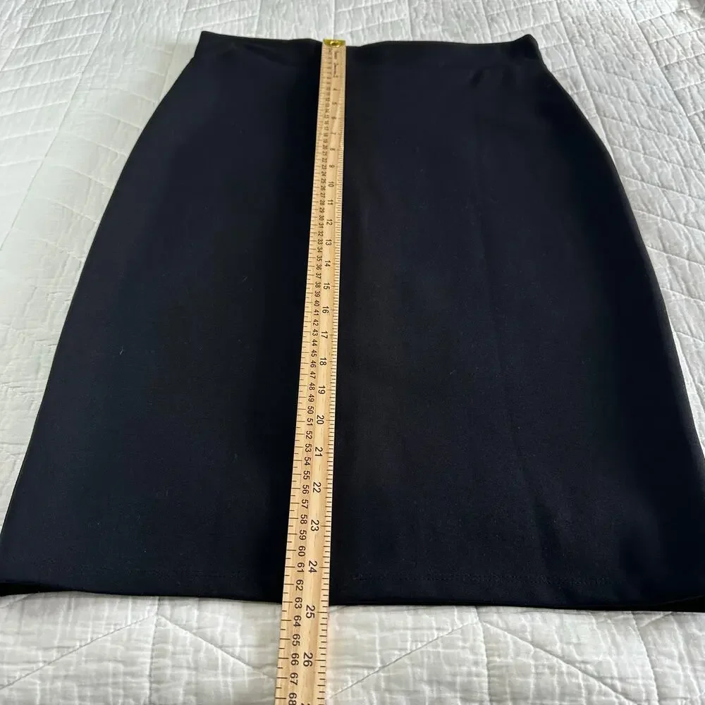 Urban CoCo Women’s Elastic Waist Bodycon Midi Pencil Skirt Black | Size Large